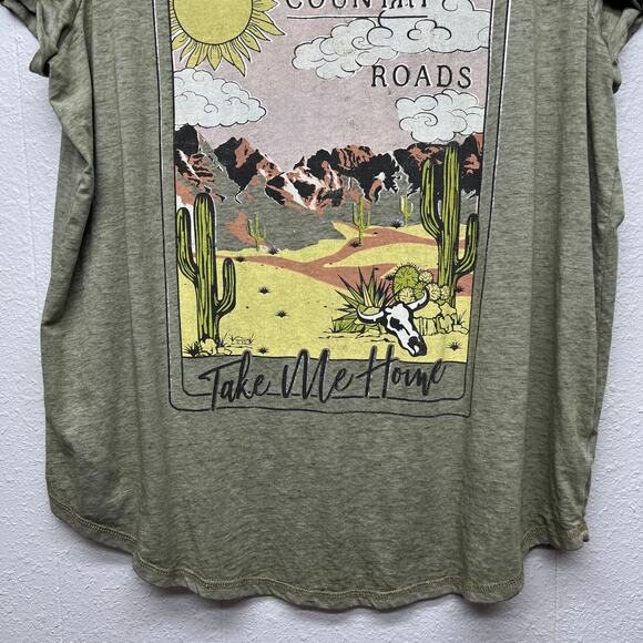 Joei & I Burnout T-Shirt Womens 1X Stretch Lightweight Country Western Cowgirl - Picture 4 of 8